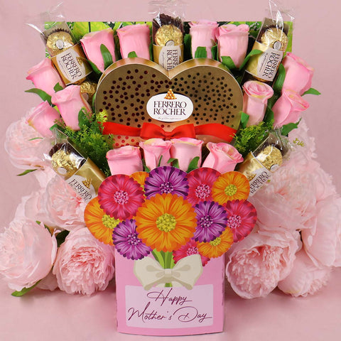 The Ferrero Rocher Chocolate Heart Mother's Day Bouquet