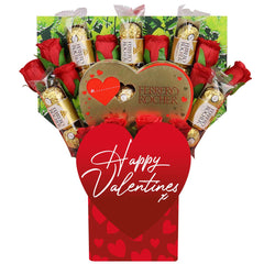 Le bouquet de la Saint-Valentin cœur en chocolat Ferrero Rocher