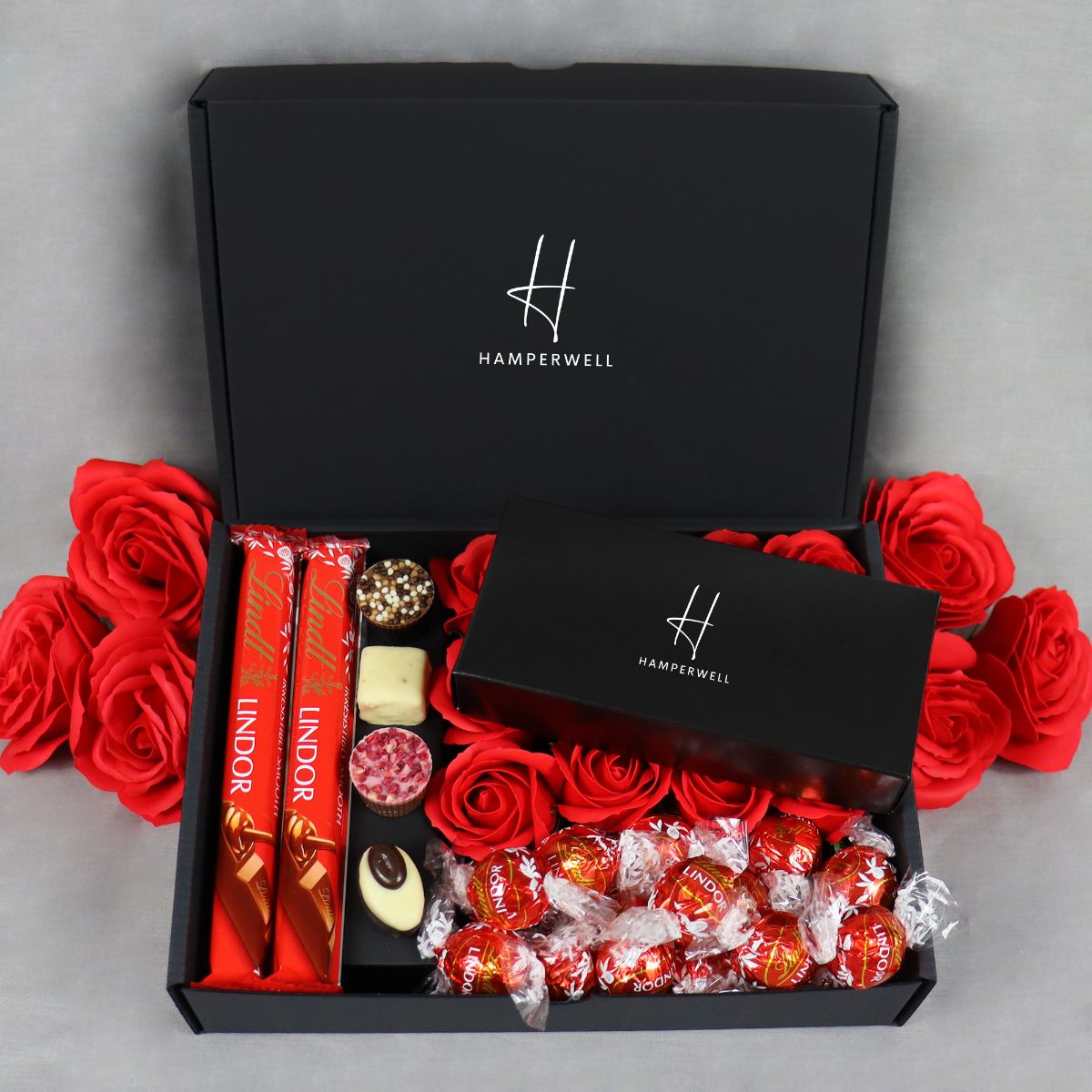 Lindt Lindor Ultimate Gift Hamper With Red Roses