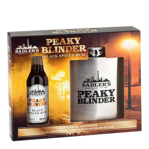 Sadler's Peaky Blinder Rum (5cl) & Hip Flask Gift Pack