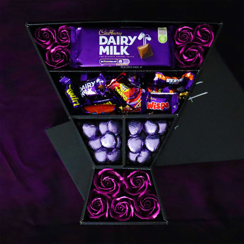 Cadbury Heroes Signature Chocolate Bouquet With Purple Roses