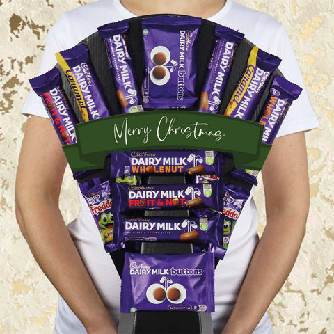 Dairy Milk Selection Chocolate Bouquet with Merry Christmas Banner