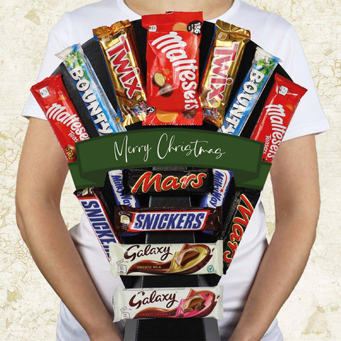 Mars Variety Chocolate Bouquet with Merry Christmas Banner