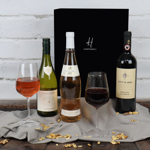 The Luxury Red, White & Rosé Wine Trio Gift Hamper