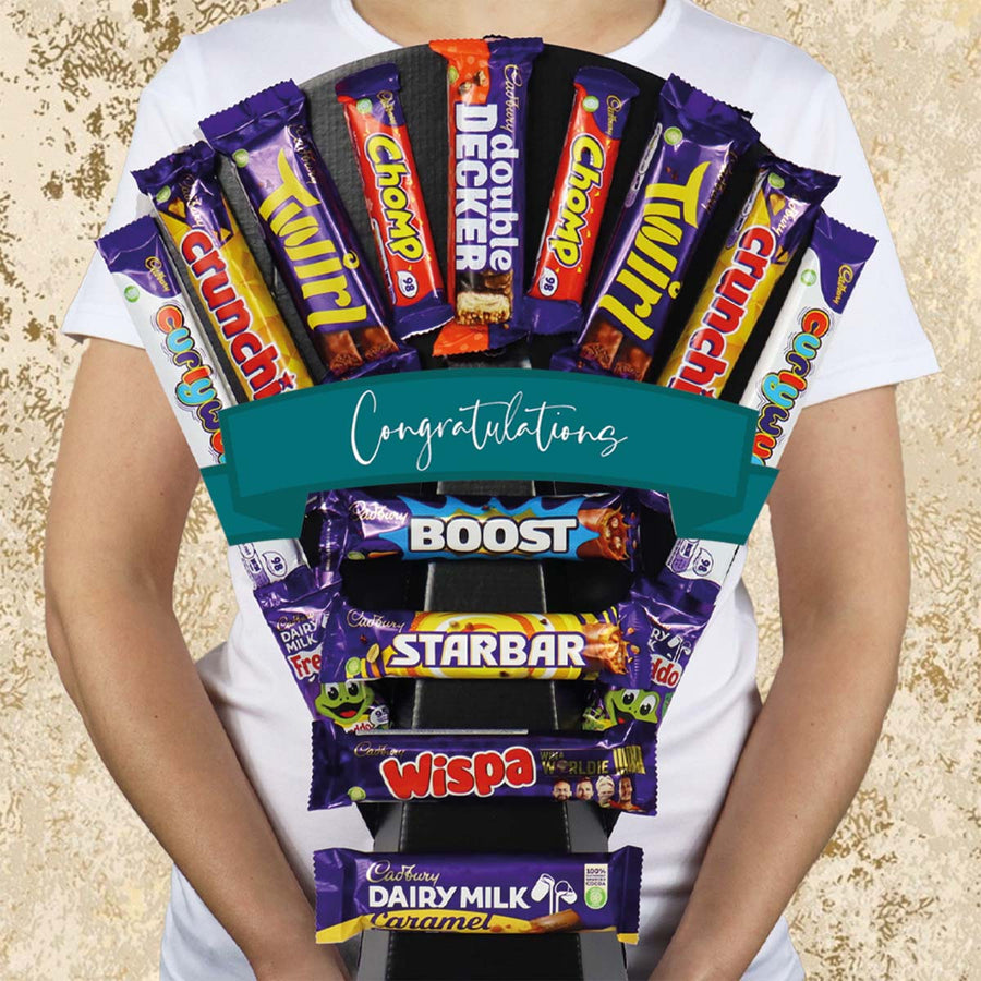 Cadbury Variety Congratulations Chocolate Bouquet with Dairy Milk, Wispa, Twirl, Flake and More - Well Done Gift