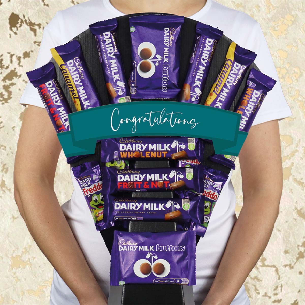 Large Dairy Milk Selection Congratulations Chocolate Bouquet - Perfect Way To Say Well Done - Gift Hamper Box by HamperWell