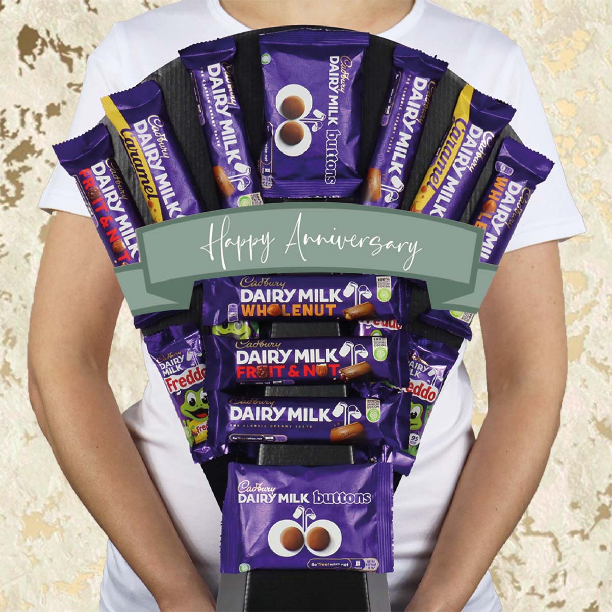 Dairy Milk Selection Happy Anniversary Chocolate Bouquet - Perfect Anniversary Gift