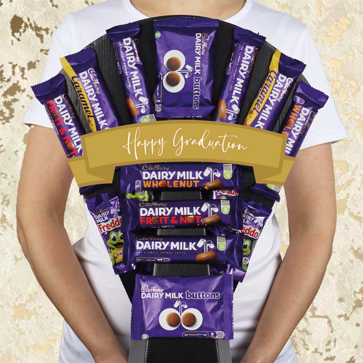 Large Dairy Milk Selection Graduation Chocolate Bouquet - Perfect Way To Say Well Done - Gift Hamper Box by HamperWell