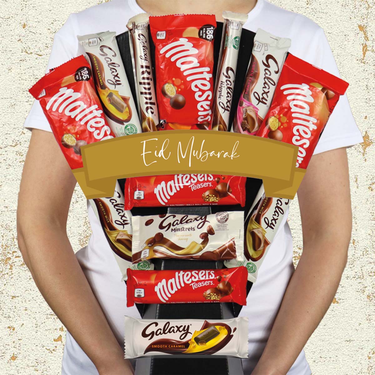 Large Galaxy & Maltesers Eid Mubarak Chocolate Bouquet - Perfect Gift For Eid - Gift Hamper Box by HamperWell