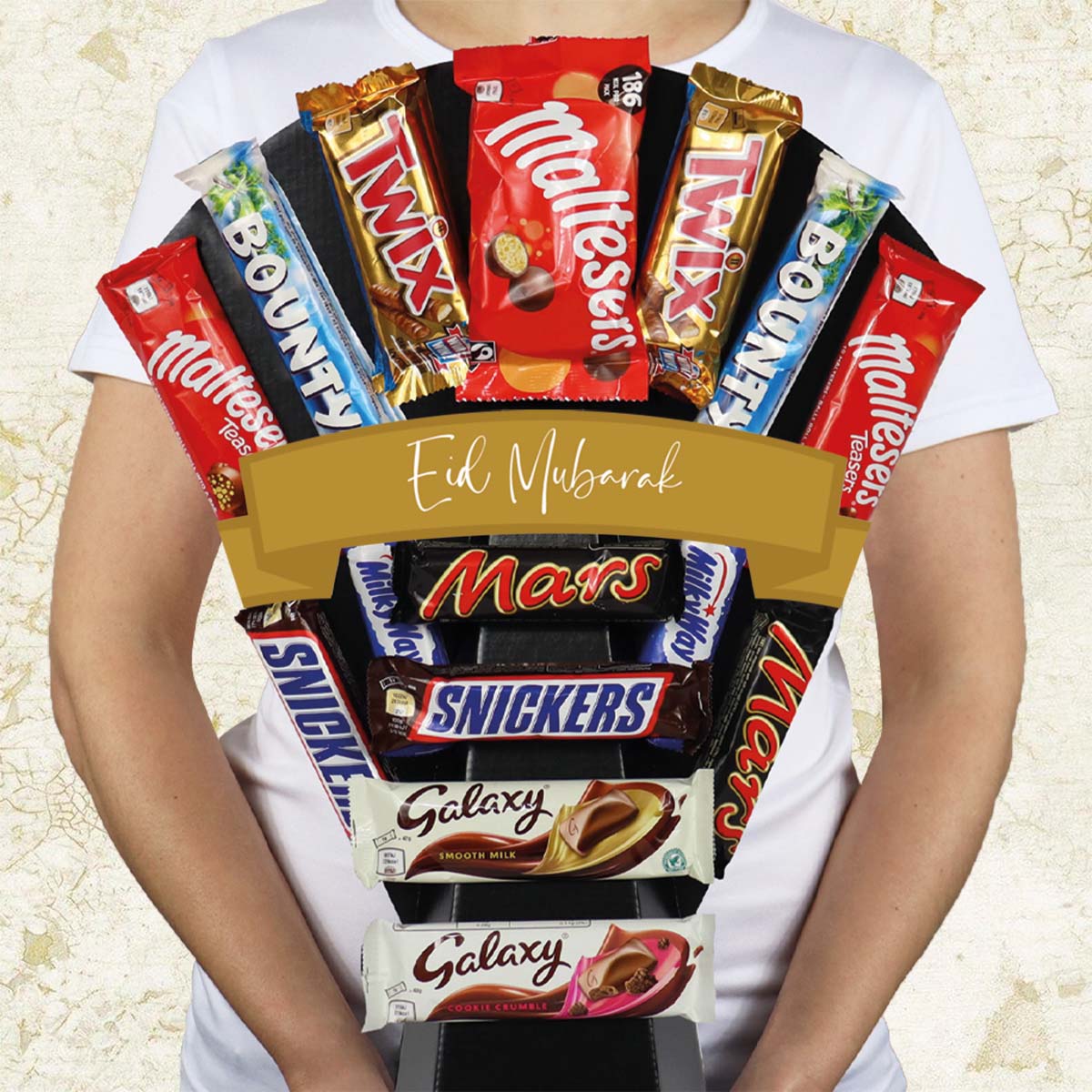 Large Mars Variety Eid Mubarak Chocolate Bouquet With Mars, Snickers, Galaxy & More - Gift Hamper Box by HamperWell