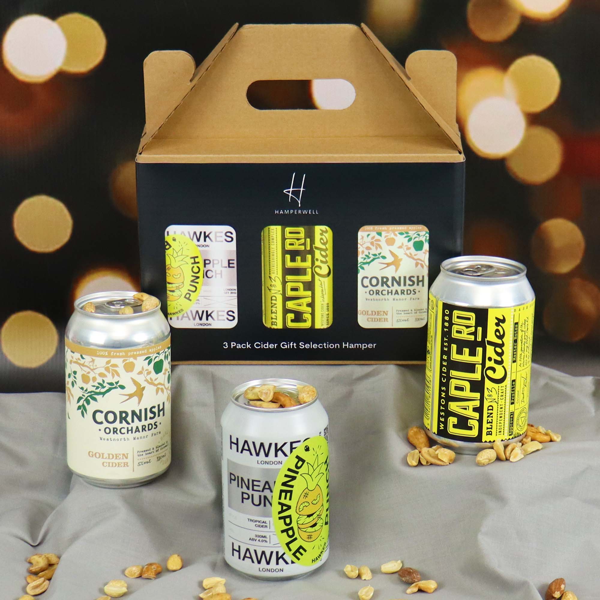 Three Times The Cider Gift Hamper - With Cornish Orchards, Hawkes & Caple Road Ciders