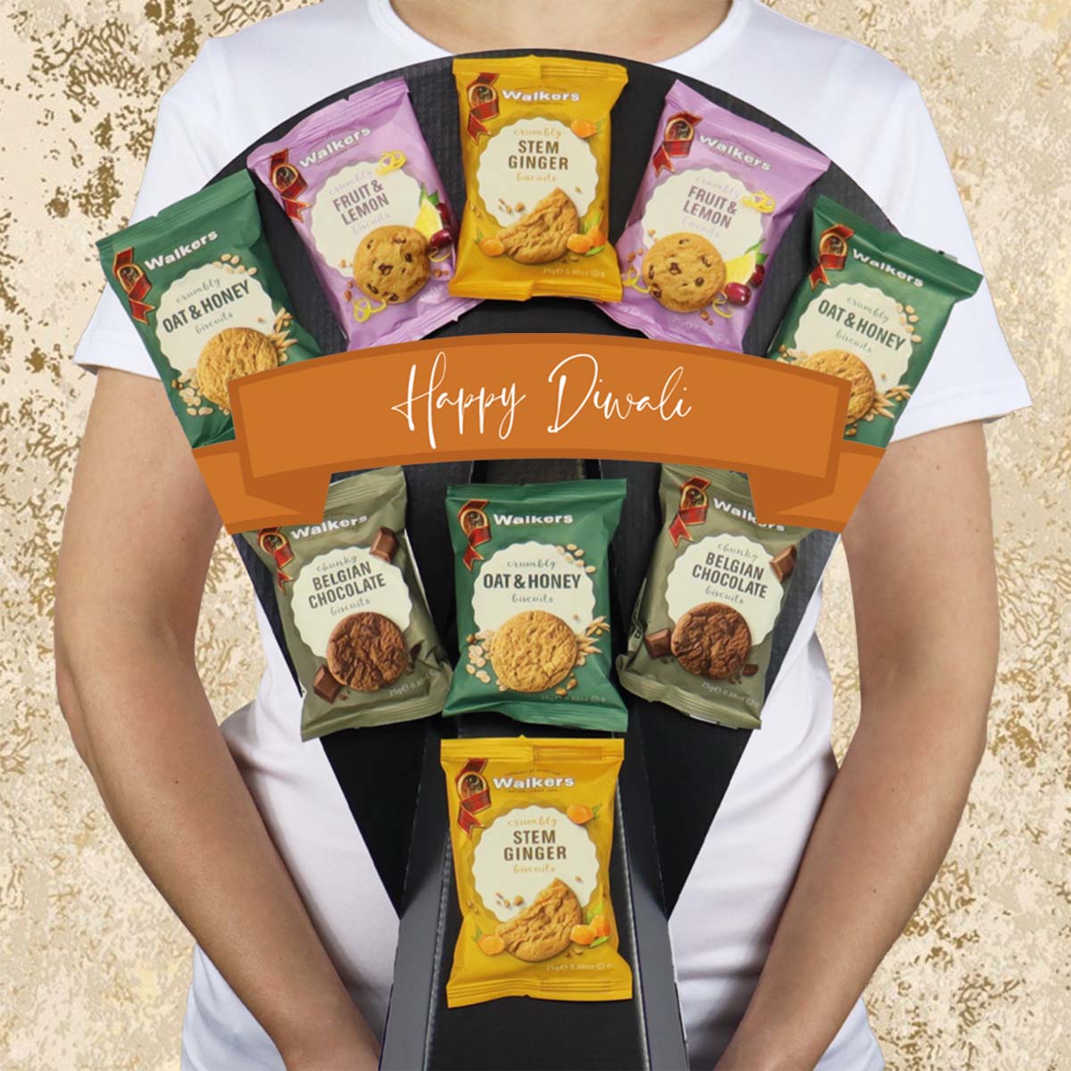 The Border Biscuit Happy Diwali Bouquet - With Shortbread, Cookies, Oat Crumbles & More - Gift Hamper Box by HamperWell
