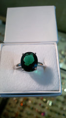 Silver and Siberian Emerald Quartz Ring at Amber Bay