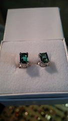 Silver and Siberian Emerald Quartz Earringa at Amber Bay