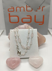 Silver Rose Quartz Love Necklace