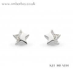 Silver Kit Heath Miniature Sparkle CZ Shining Star Stud earrings