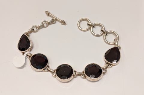 Silver and Garnet Bracelet