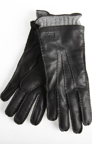 hugo boss leather gloves mens