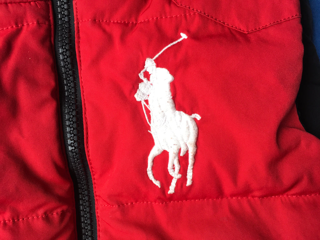 Ralph Lauren Polo Big Pony Down Vest Puffer Hooded Red Size 4 years Ch –  Afashionistastore