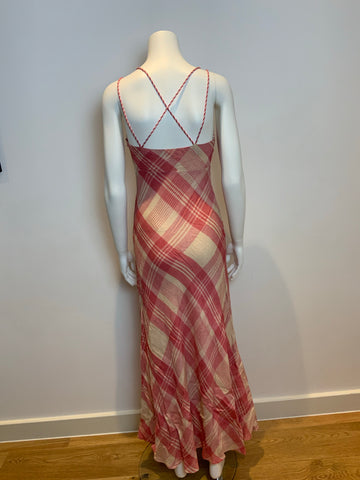 POLO Ralph Lauren Red And Cream Plaid Checked Maxi Dress US 4 UK 8 S S –  Afashionistastore