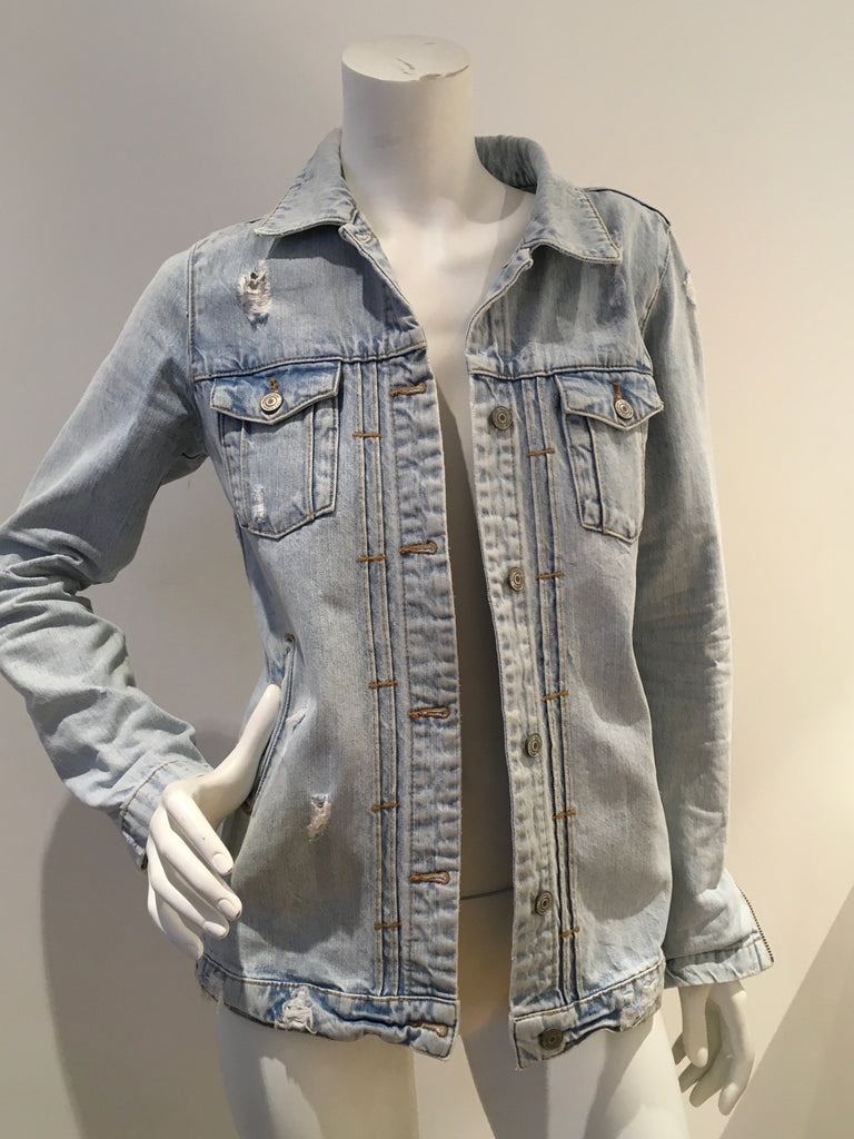 zara distressed denim jacket