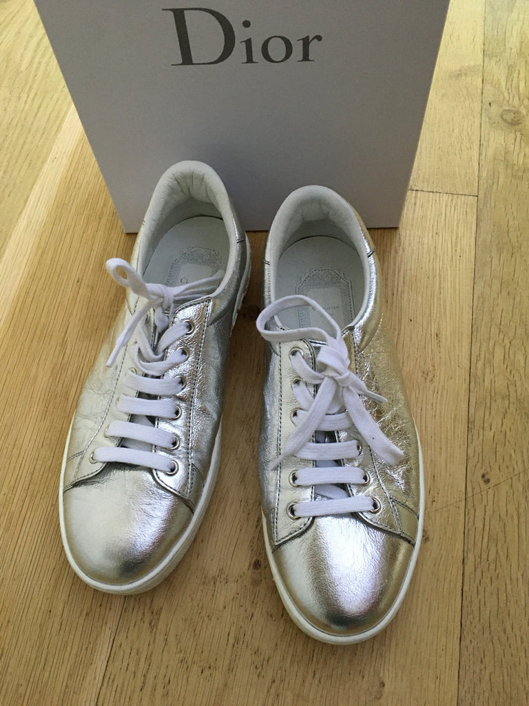 dior silver shoes