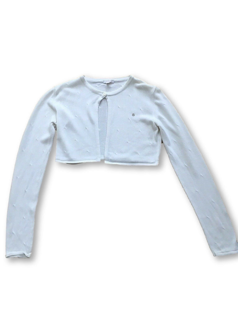 Gucci girls white knit bolero cropped cardigan Size 12 years old