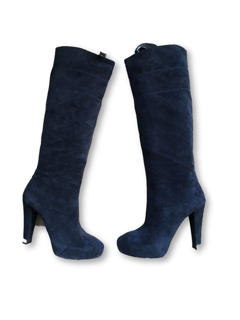 ladies navy blue boots