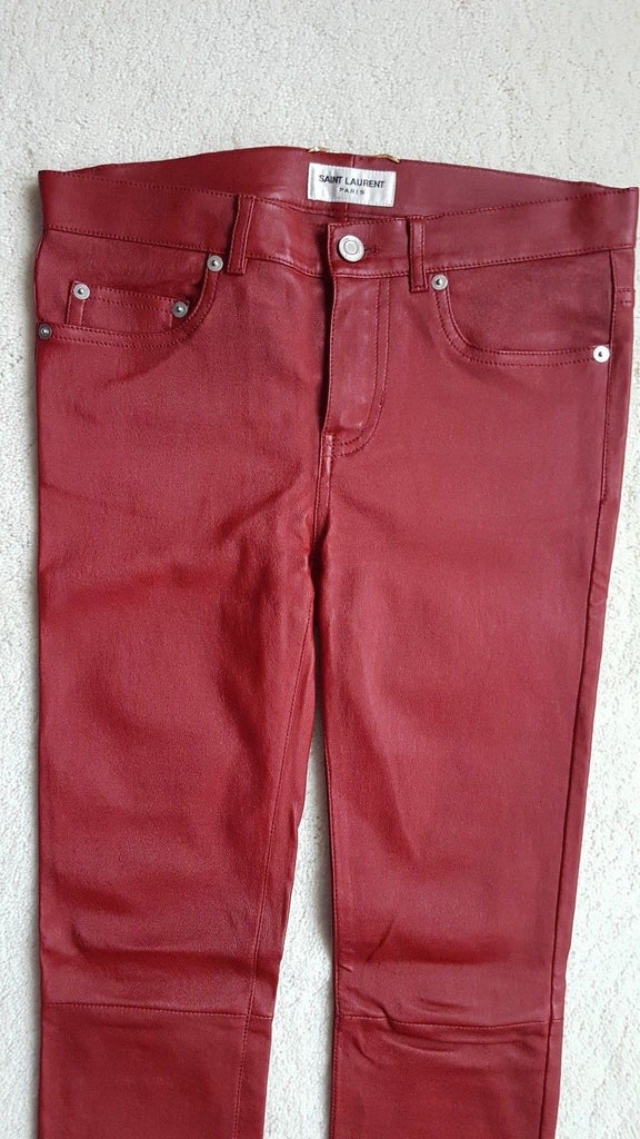 ladies red skinny jeans