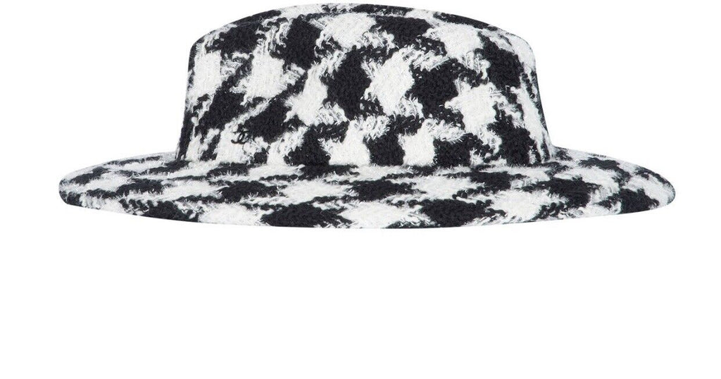 CHANEL SO STYLISH Tweed Houndstooth Hat Size S small ladies