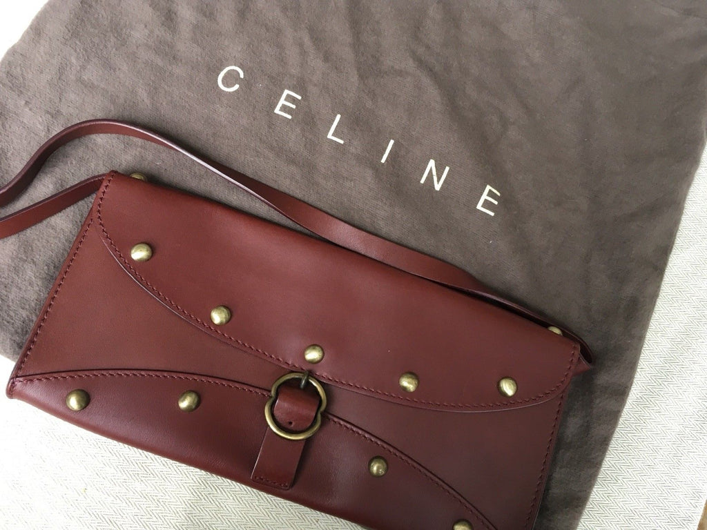 Céline studded leather pochette bag 