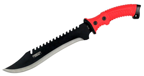 16" DefenderXtreme Full Tang Hunting Sharp Knife with Red/Black Rubber Handle