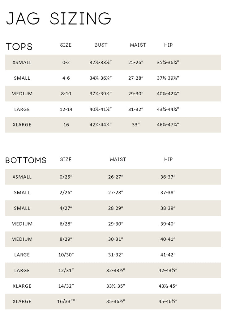 Size Charts, K.E.Y. Boutique