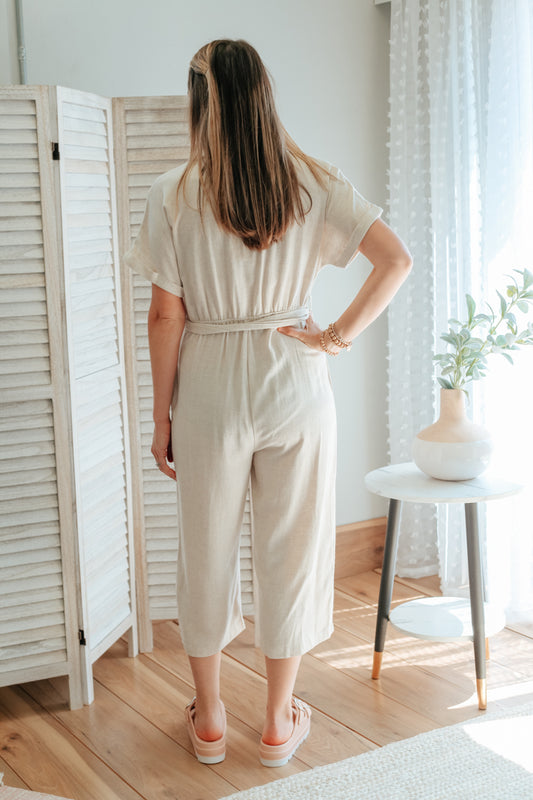 Button Front Jumpsuit