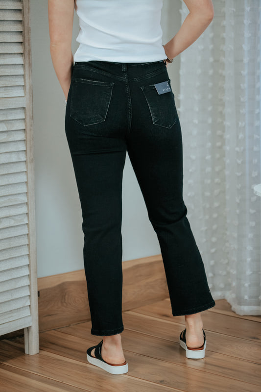 High Rise Crop Straight Jeans