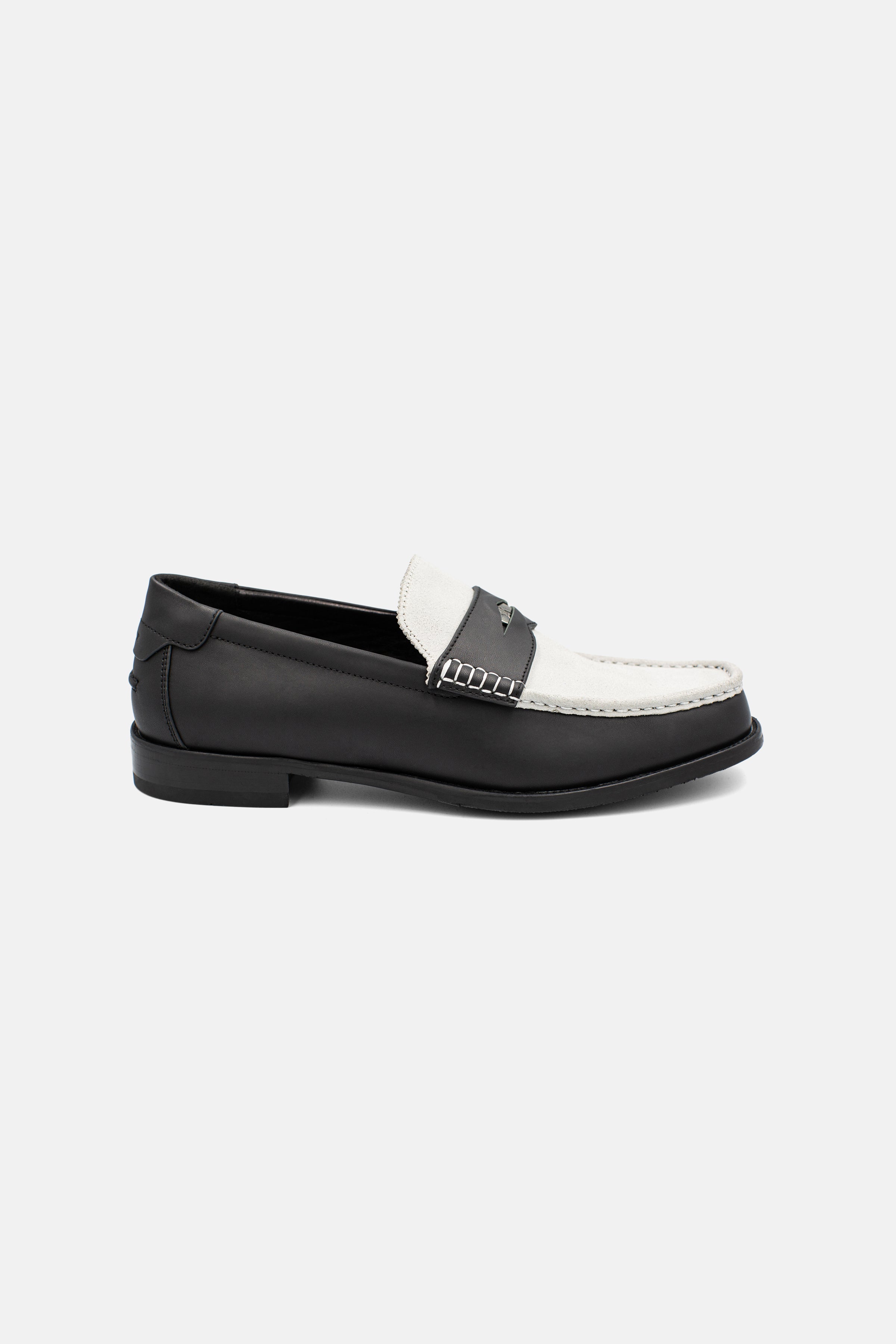 Image of Loafer - Bone / Black Matte Leather