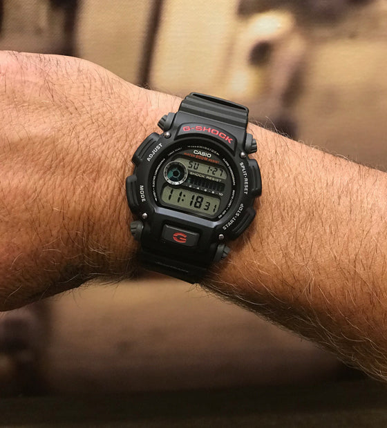 black digital wrist watch