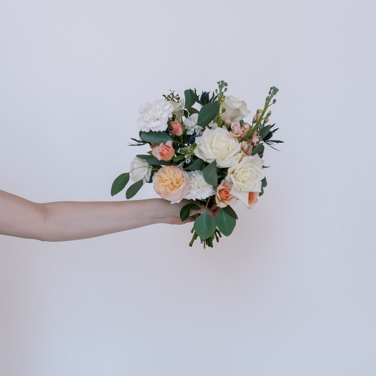 Peaches and Cream Bridesmaid Bouquet, DIY Wedding