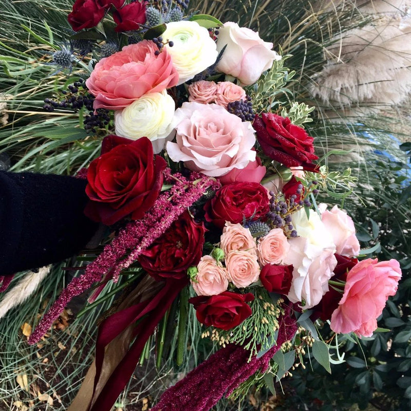 red and black floral