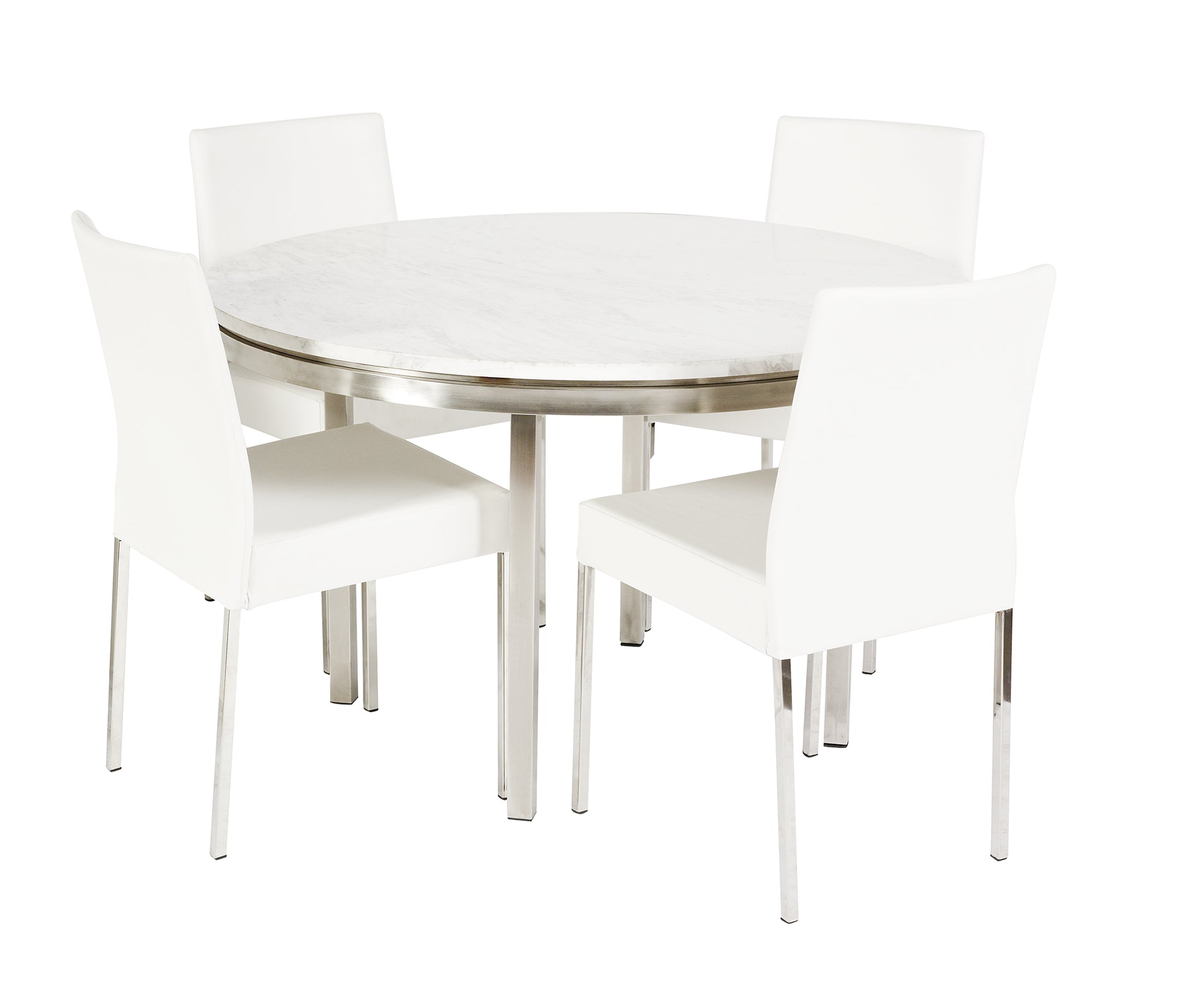 Lilia Round White Marble Top Dining Table | Modernised Living