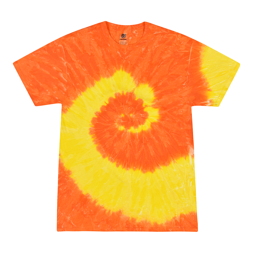 Spiral Yellow And Orange Tie Dye T-Shirt (CLEARANCE) | Isleitudes