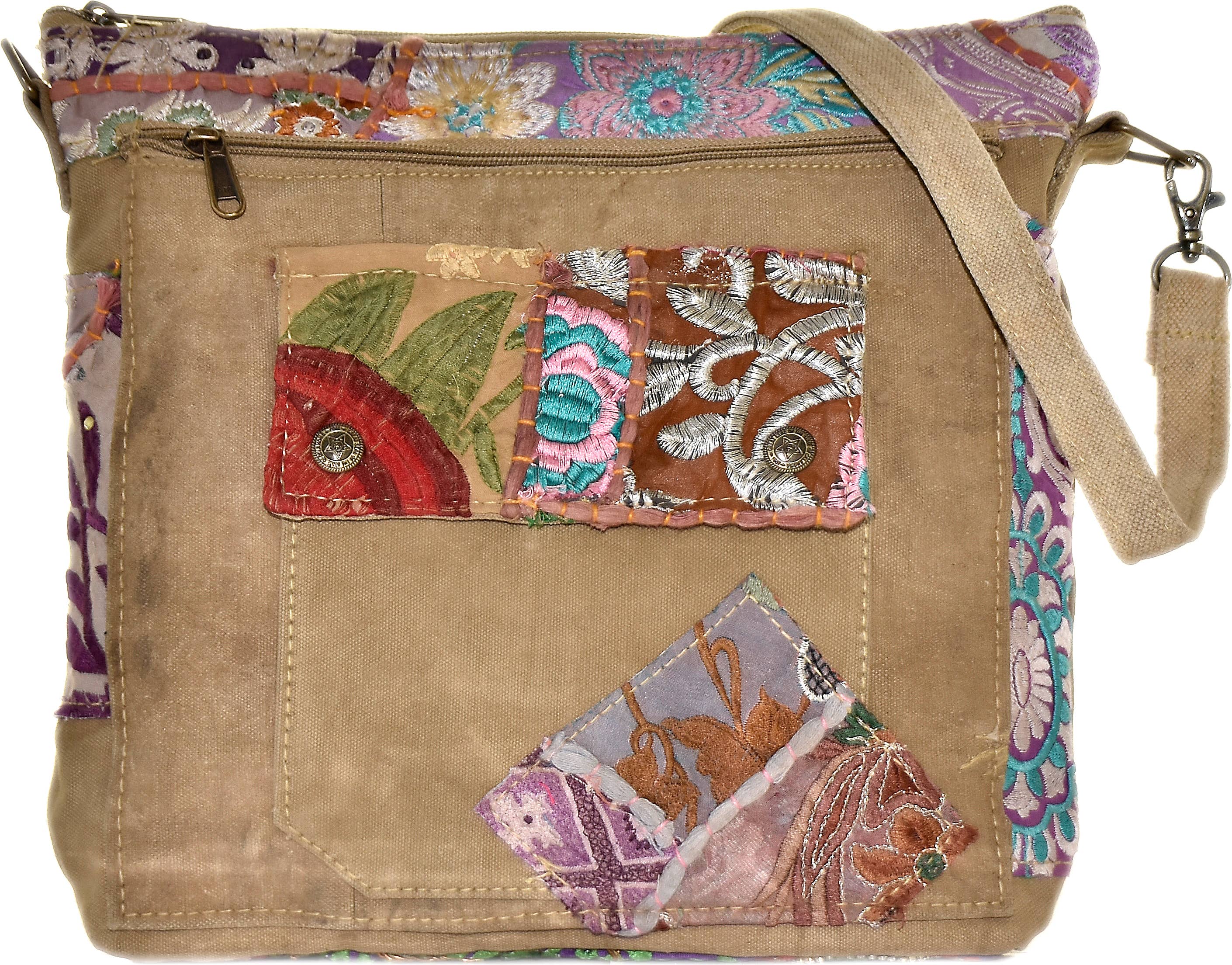 Vintage Fabric & Recycled Military Tent Crossbody | Isleitudes