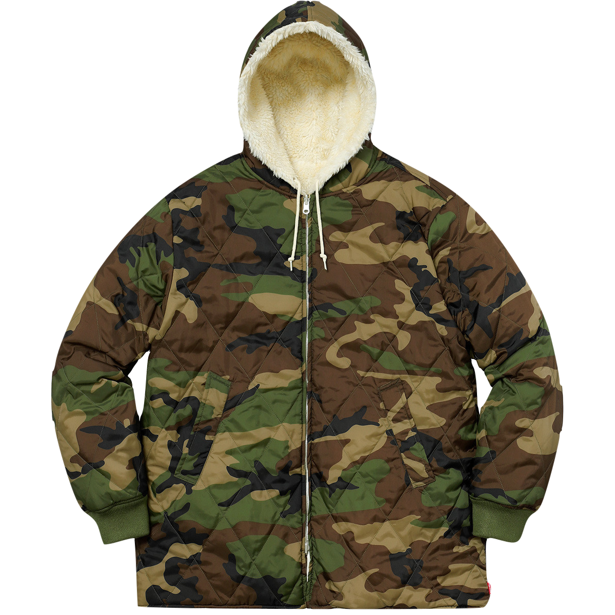 Supreme Reversible Sherpa Work Parka - White/Camo