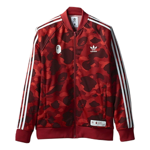 bape x adidas adicolor track top raw red