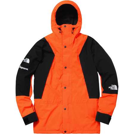 orange north face supreme jacket