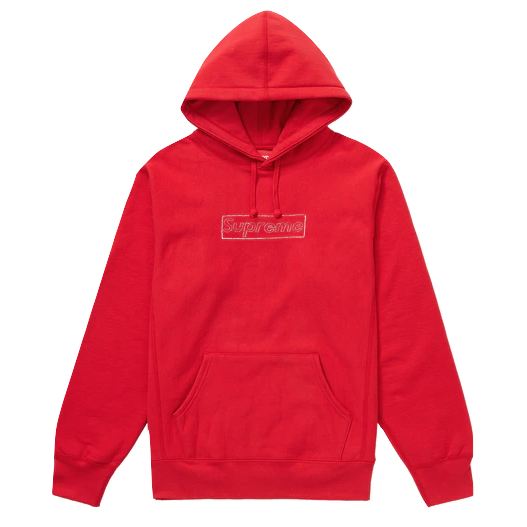 Supreme Kaws Chalk Logo Hooded Sweatshirt - Red – Grails SF