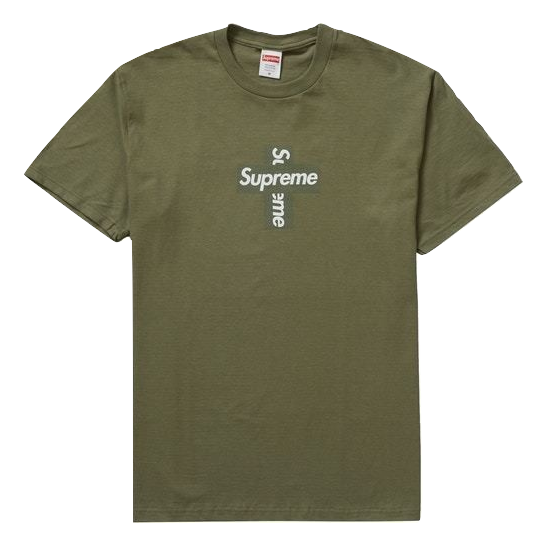 Supreme Cross Box Logo Tee Olive M | www.fleettracktz.com