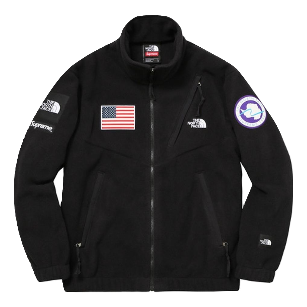 supreme the north face trans antarctica expedition fleece jacket black