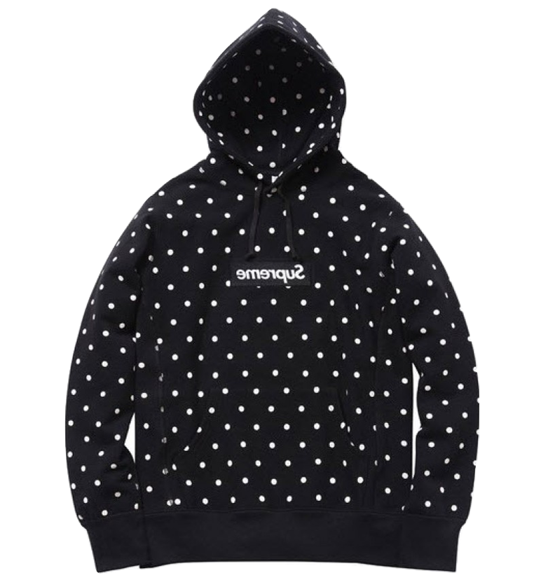 Supreme x Comme des Garcons Box Logo Hoodie - Black Polk-A-Dot – grails sf