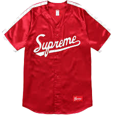 supreme baseball jersey satin